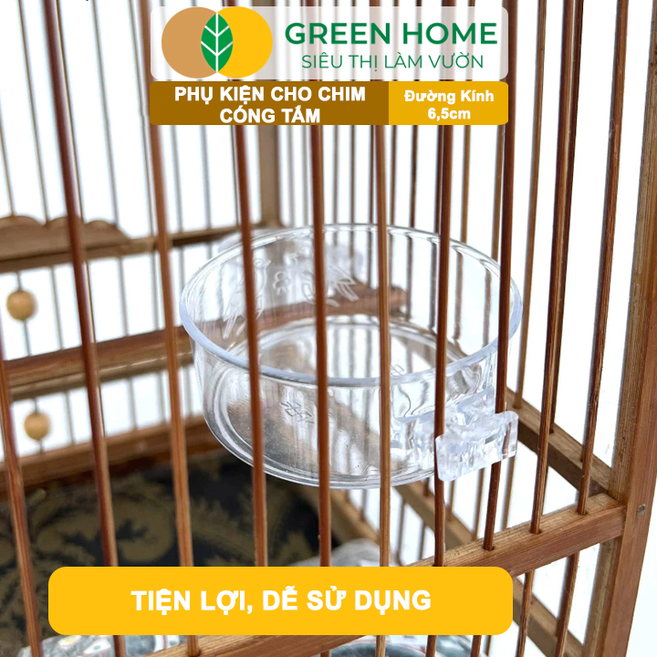 Cóng Tắm Cho Chim GreenHome, Nhựa Mica, Cho Chim Hút Mật, Khuyên, Chòe Đất, Yến,.. Siêu Bền, Nhỏ Gọn