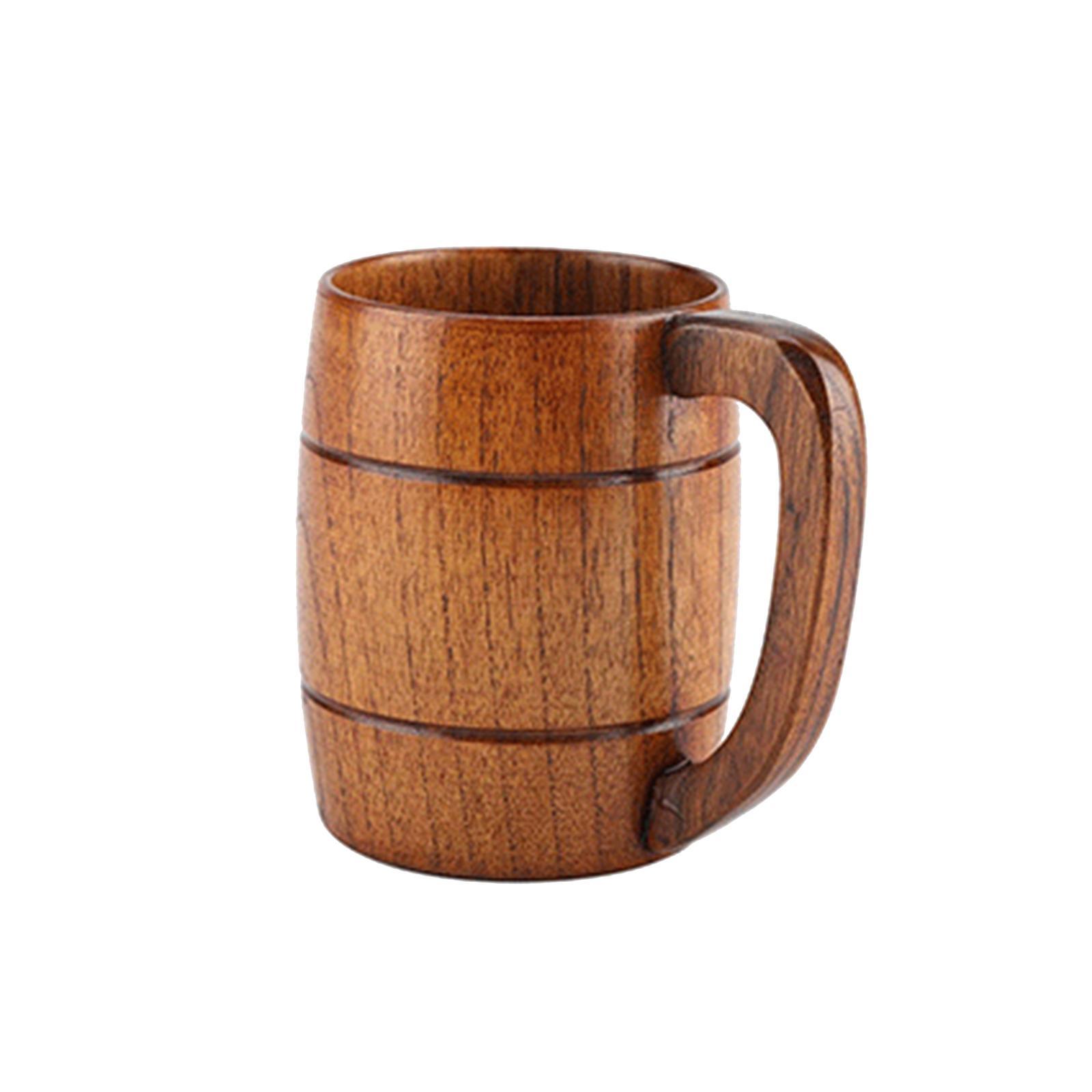 Wood Beer Mug Camping Cup Coffee Cup Vintage 400ml for Home