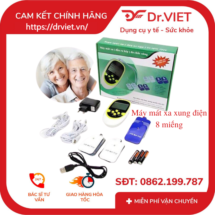 Máy xát xa xung điện 8 miếng - Dành cho người nhứt mỏi, đau cơ