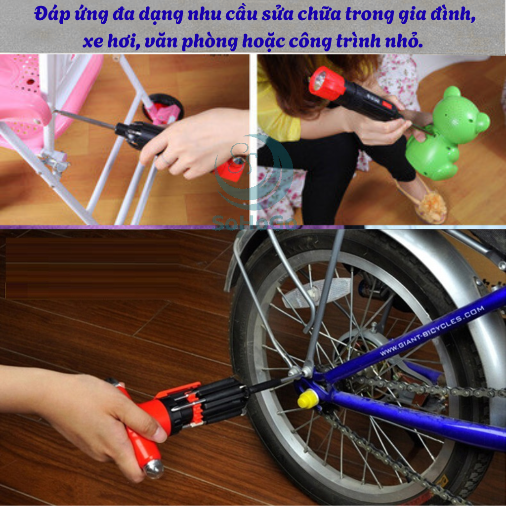 Bộ Tô Vít Cứu Hộ Đa Năng – Đèn Pin, Búa Cứu Hộ, Dao Cắt – Dụng Cụ Cứu Hộ Xe &amp; Sửa Chữa
