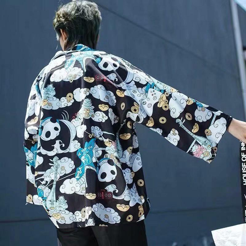 Áo Sơ Mi Nam Tay Ngắn In Hình Gấu Trúc Cá Tính