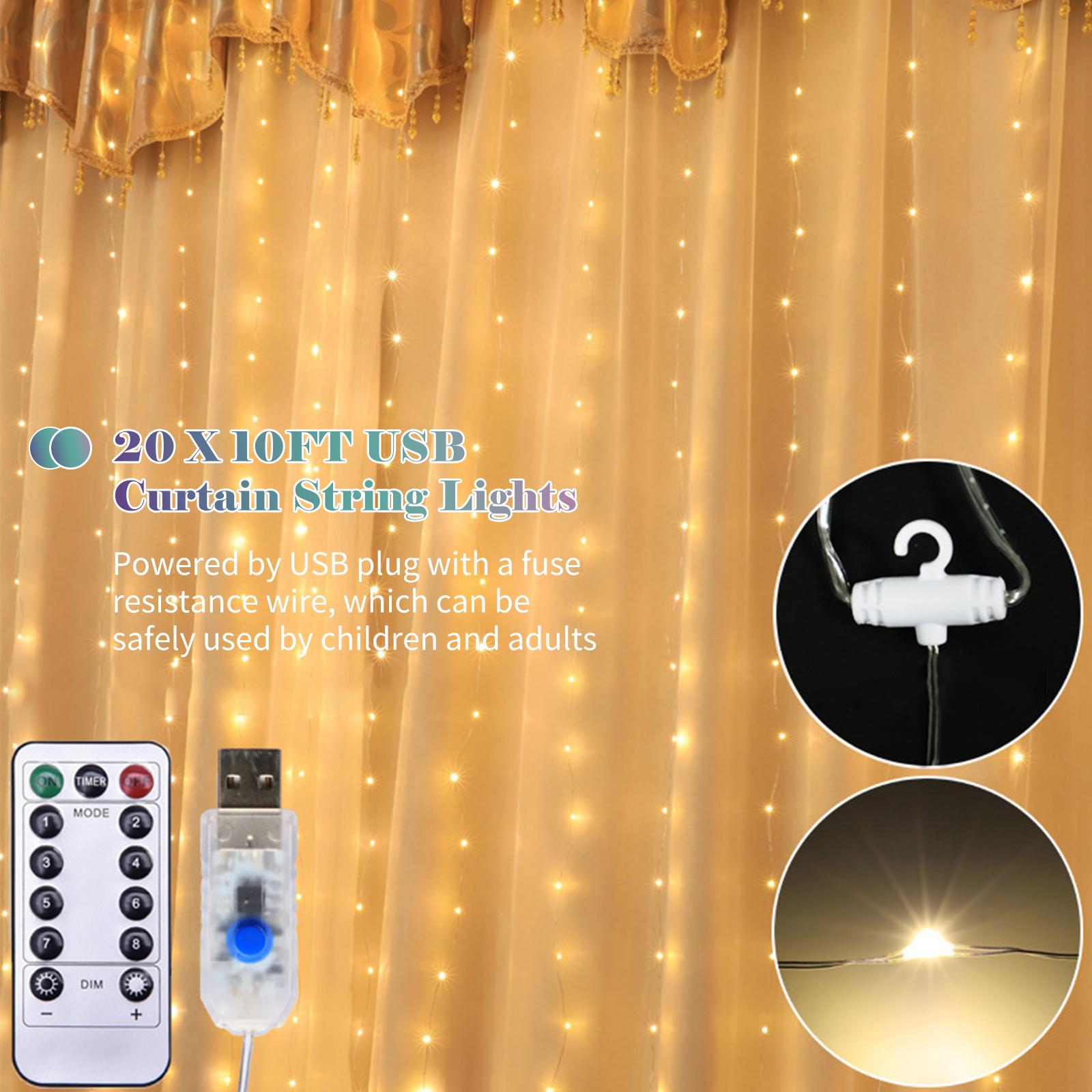 Đèn Dây Rèm Đèn Usb 600 Đèn Led Lấp Lánh