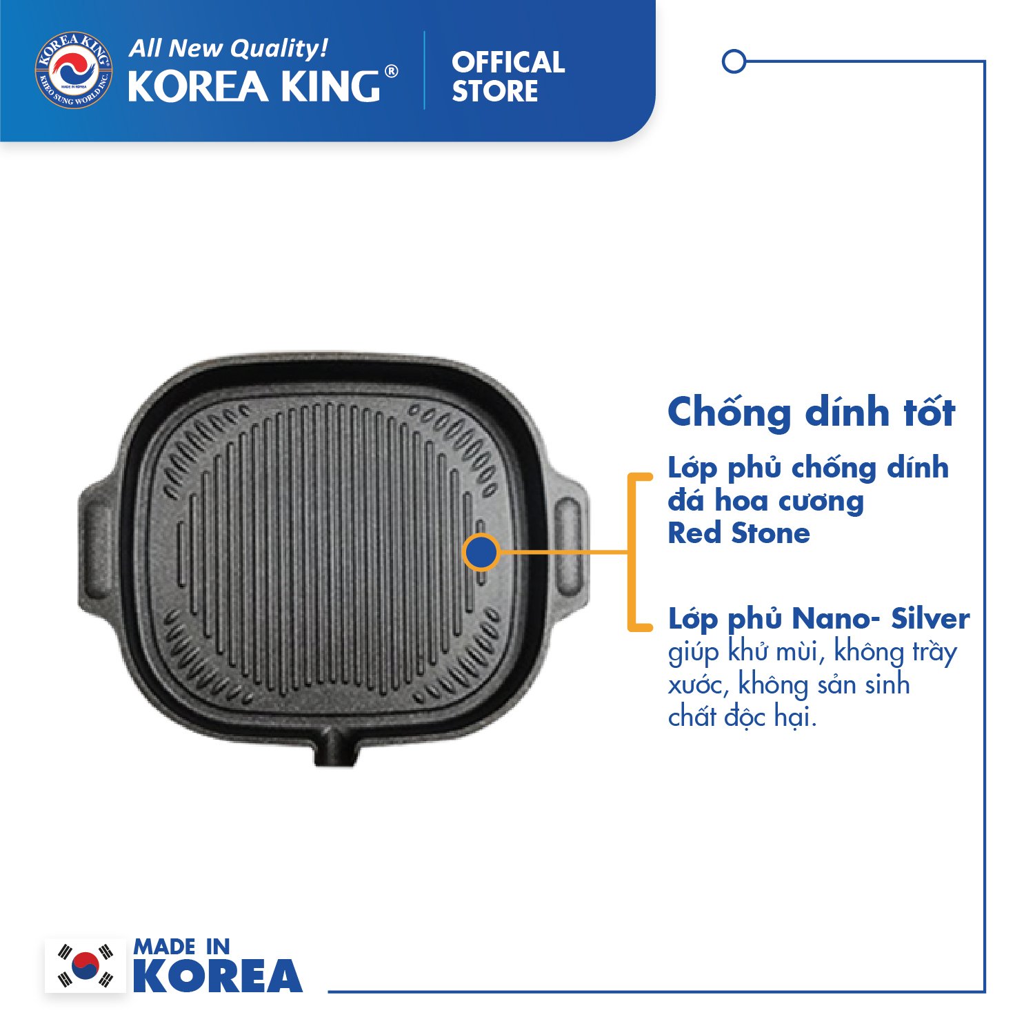 Chảo nướng chống dính Korea King KGP-32MHI