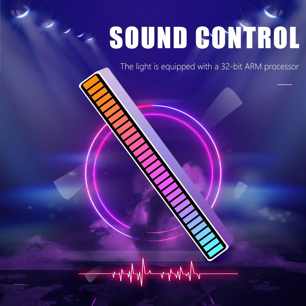 Đèn Led Rgb 32 Bit điều khiển bằng giọng nói nhiều màu sắc sáng tạo trang trí phòng/ xe ô tô/ chơi thể thao điện tử