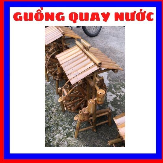 (đk 80) Guồng quay nước phong thủy ,thác nước bằng tre mi ni tiểu cảnh hồ cá