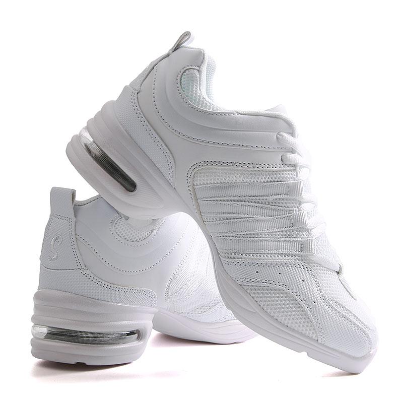 Giày khiêu vũ phụ nữ Giày thể thao Phụ nữ Jazz Dance Mesh Flat Outdoor Sports Ladies Cô gái Giày thông thường hiện đại Kích thước 28-42 Color: White Shoe Size: 7
