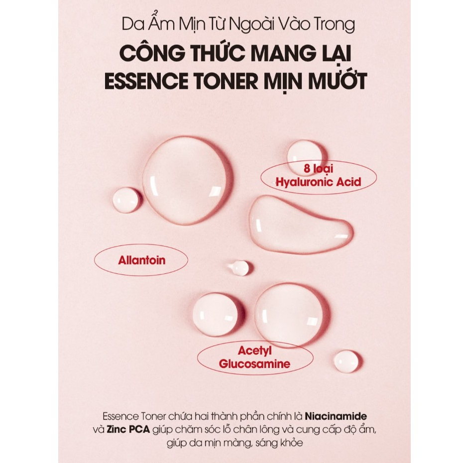 Nước Hoa Hồng Beausta Derma2X Niacinamide Zinc PCA Essence Toner 200ml