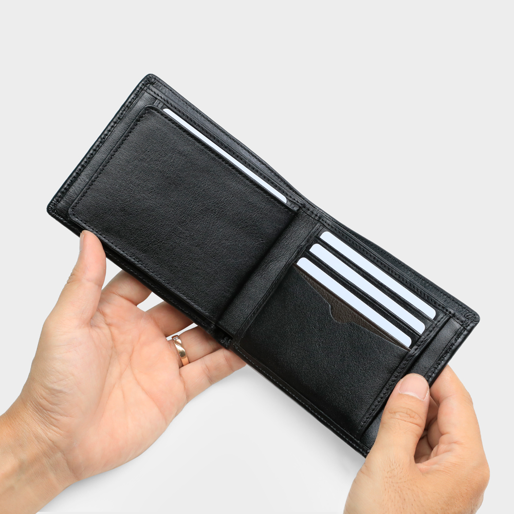 Bóp ví nam da bò thật 4U cao cấp dáng ngang, nhiều ngăn đựng tiền và thẻ FA162