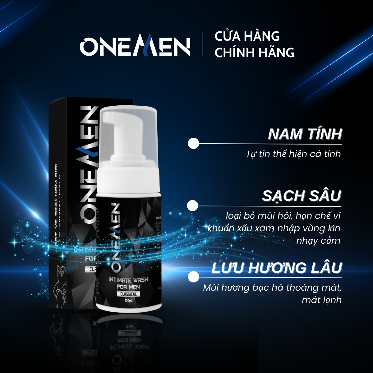 Bọt Vệ Sinh Nam Giới OneMen Dung Dịch Vệ Sinh Nam Tạo Bọt Hương Nước Hoa Unisex