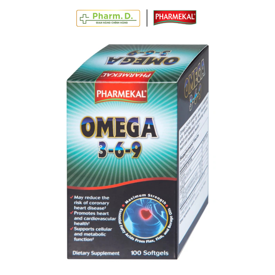 Viên Uống Dầu Cá Bổ Sung Omega 369 PHARMEKAL Giúp Bỗ Não, Mắt, Tốt Cho Tim Mạch, Tăng Sức Đề Kháng Cho Cơ Thể (100 Viên)