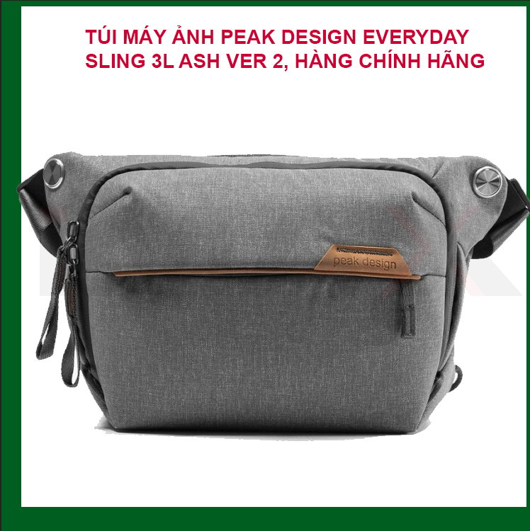 TÚI MÁY ẢNH PEAK DESIGN EVERYDAY SLING 3L ASH VER 2(không bao gồm dây) - HÀNG CHÍNH HÃNG