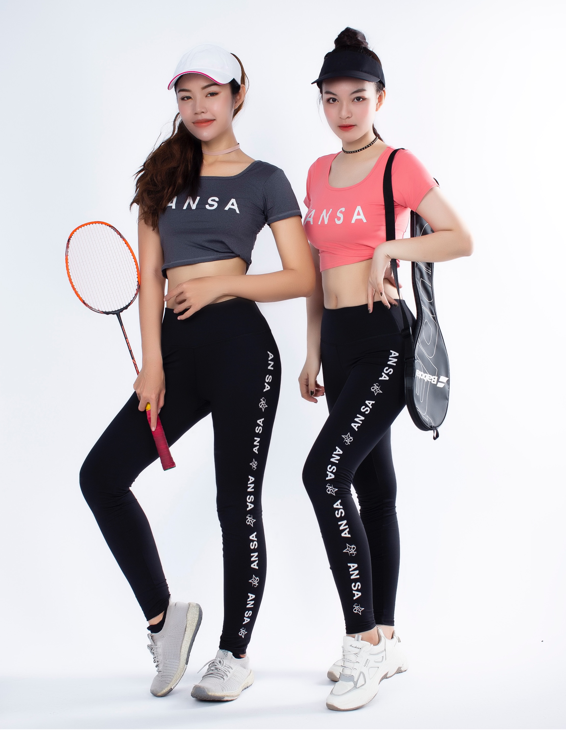 Quần legging dài thể thao nữ in chữ dọc - QD01000