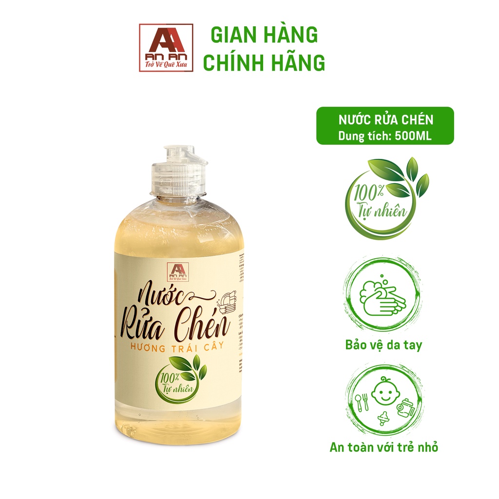 Nước Rửa Chén Hữu Cơ Sinh Học An An - Hương Trái Cây- 500ml