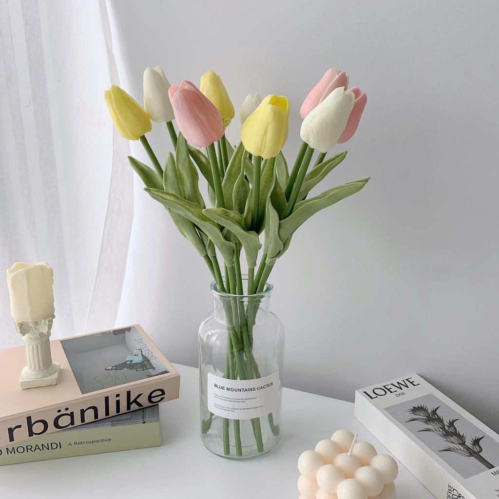 Hoa tulip PU nhập khẩu - hoa lụa, phụ kiện chụp ảnh, hoa cưới- Han flower