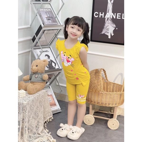 bộ cotton sát nách tay bèo bé gái 4 màu xinh tươi sz đại 23-34kg