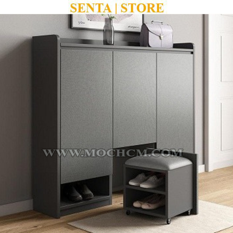 Combo tủ giầy dép hiện đại kết hợp đôn ngồi bọc nệm MOC1832