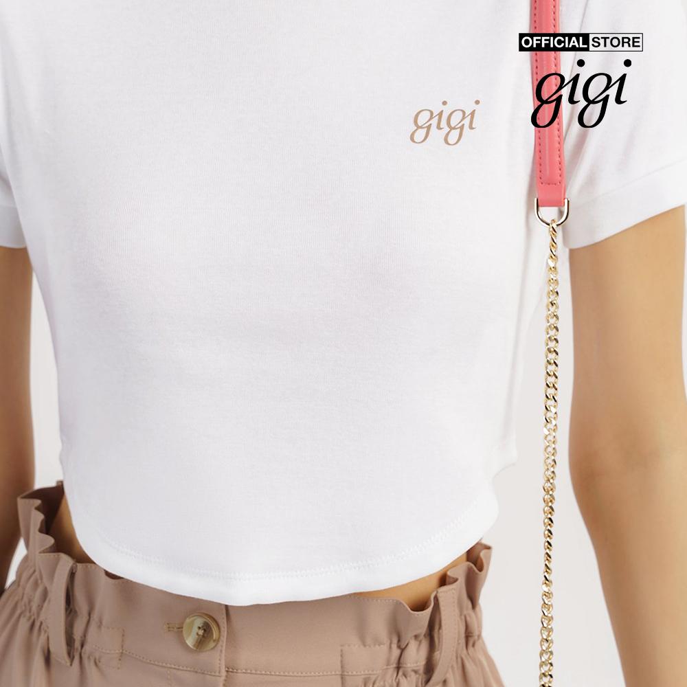 GIGI - Áo thun nữ croptop tay ngắn phối logo thời trang G1201T221232