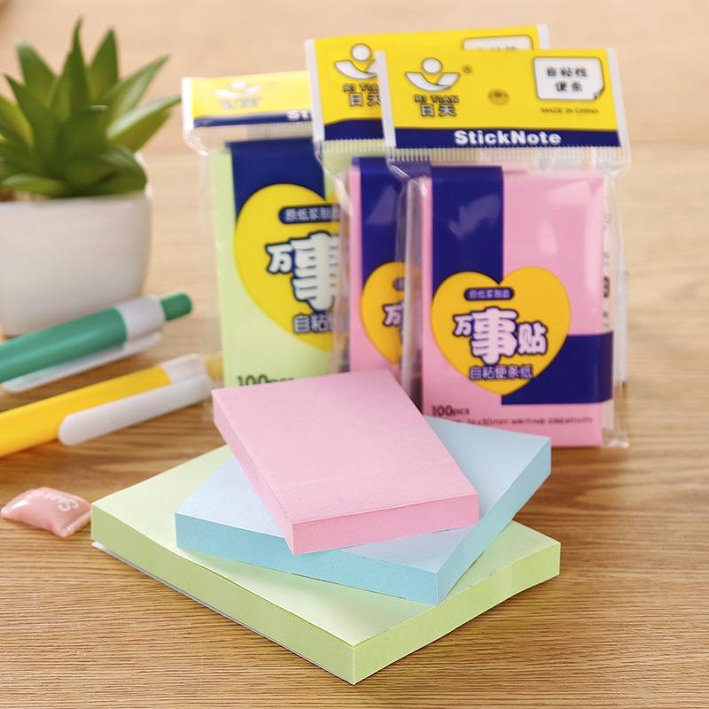 Giấy ghi chú 100 tờ giấy nhớ sticky note 3 kích thước loại tốt