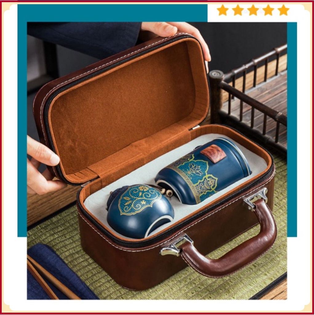 Bộ Trà Sứ Kèm Hộp Đựng PongMingBox Cao Cấp