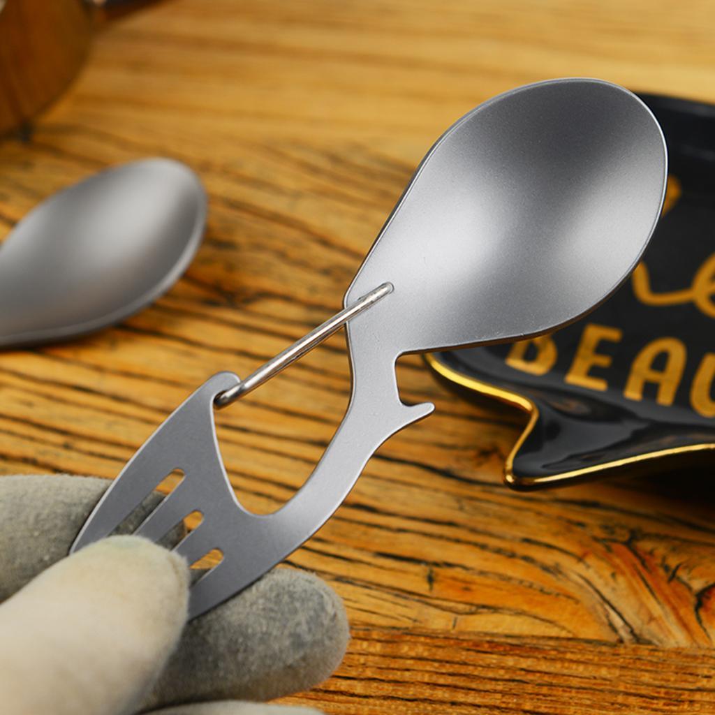 Multi-function Camping Spoon Fork Spork Beer Bottle Opener