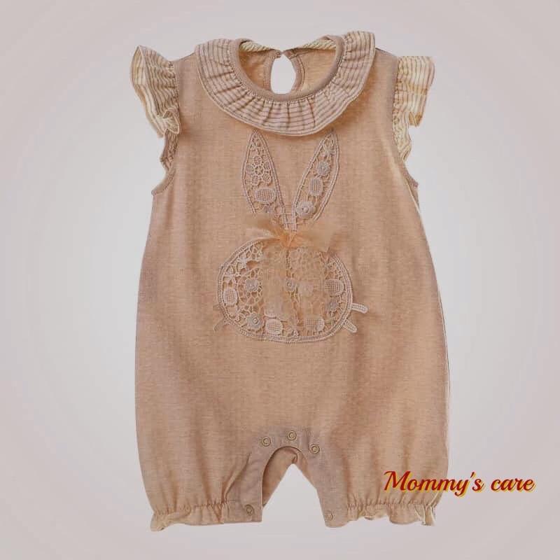 bộ body ren thỏ cho bé sơ sinh 100% COTTON HỮU CƠ siêu đáng yêu