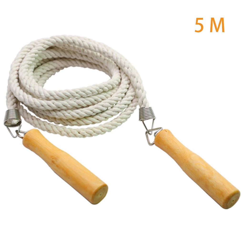 5/7/10M Thể Thao Dây Nhảy Cotton Gai Dây Nhảy Tay Cầm Bằng Gỗ Bền Nhảy Dây Dài Nhiều Người Chơi dây Nhảy Thể Dục