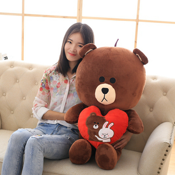 Gấu Brown Nhồi Bông Ôm Trái Tim  Gb08