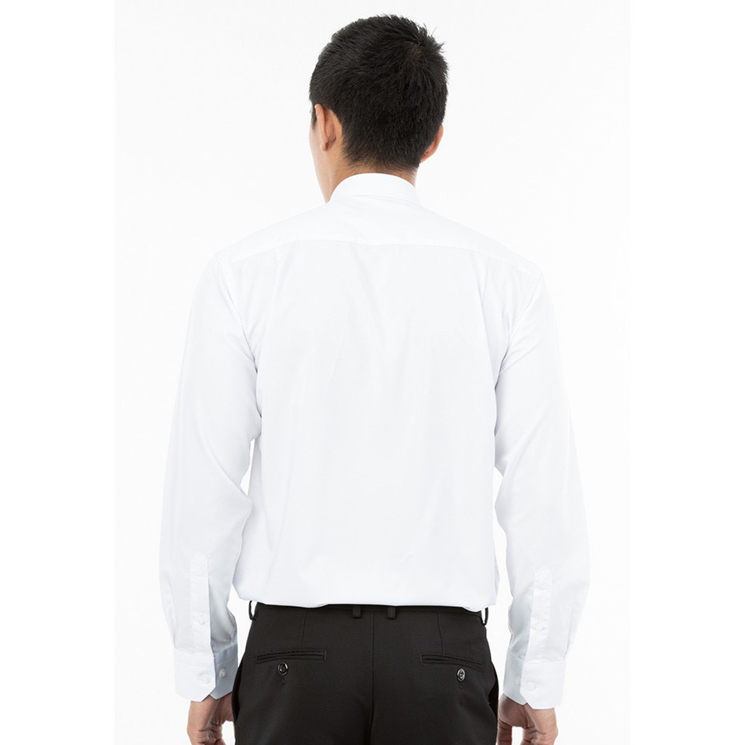 Áo sơ mi nam trơn màu dài tay vạt ngang Regular Vĩnh Tiến 330