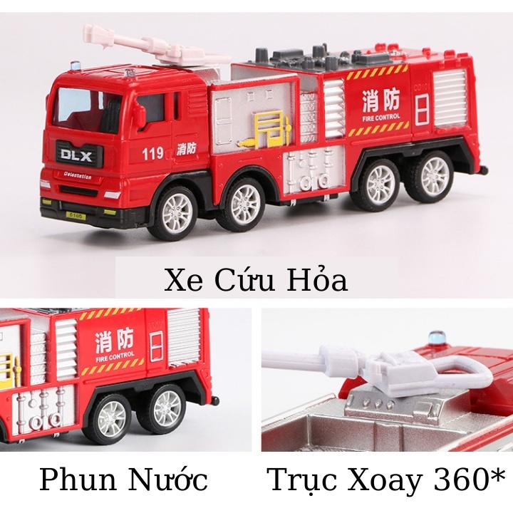 Đồ chơi ô tô mô hình các loại Xe Cứu Hỏa, Xây Dựng: máy xúc, xe tải, cần cẩu, cứu hỏa