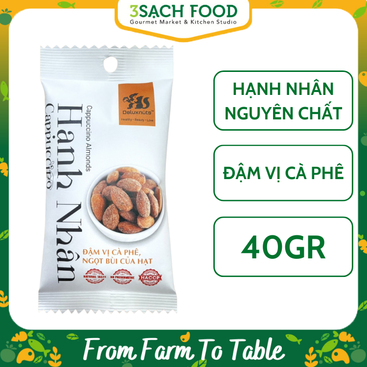 Hạnh Nhân Cappucino Deluxnuts 40g