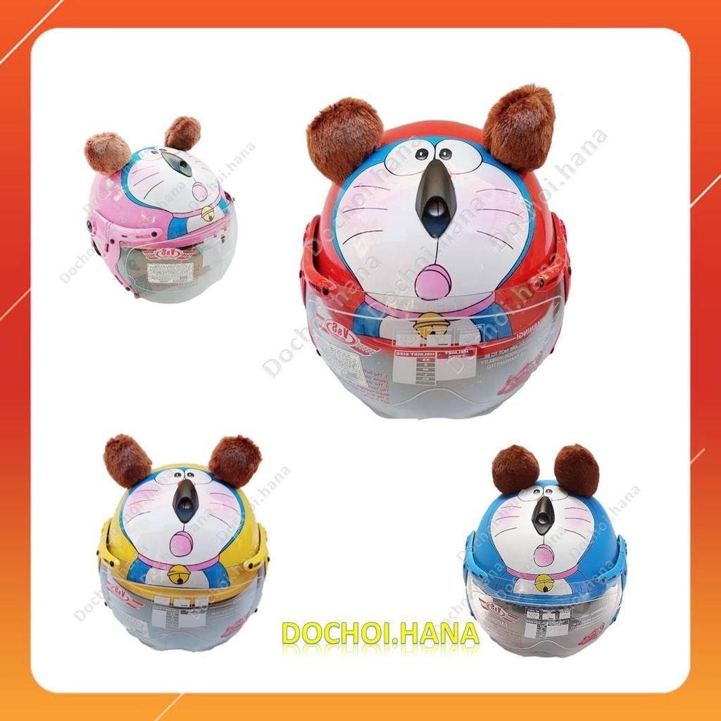 Nón Bảo Hiểm Cho Bé 3-7 Tuổi - HÀNG TỐT - An toàn cho bé, có kính, kiểu dáng đẹp, mẫu Doraemon.
