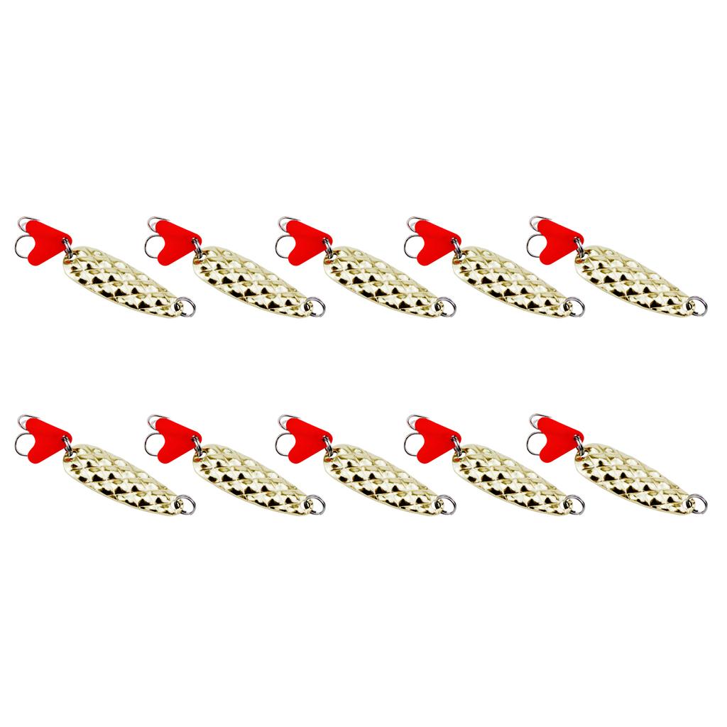 10pcs Fishing Spinner Baits Sequins Fishing Baits Replacement Gold