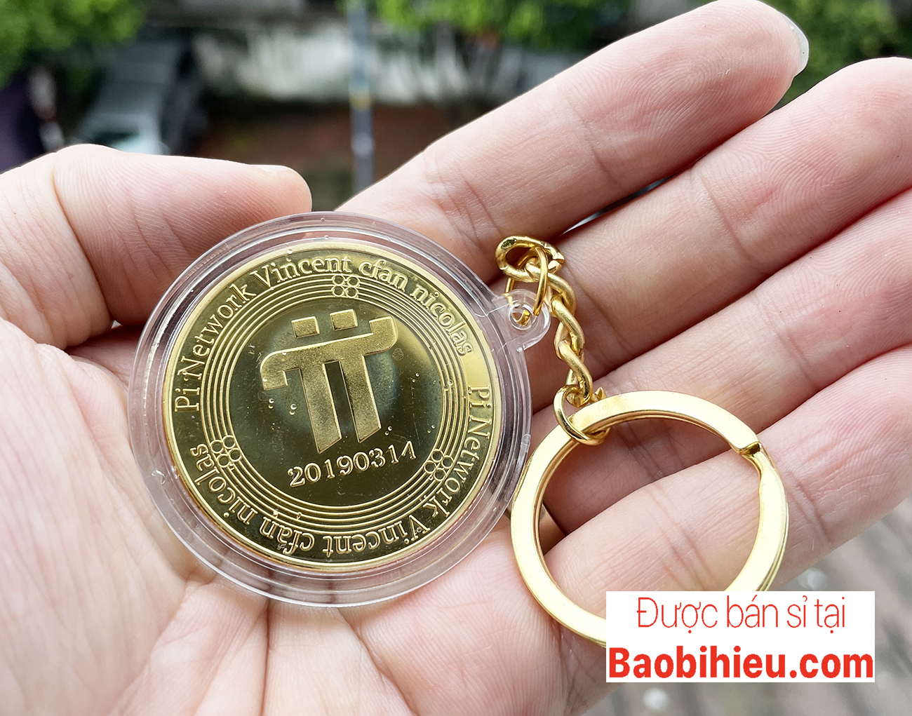 Móc khóa đồng Pi bằng kim loại xi mạ cao cấp B504