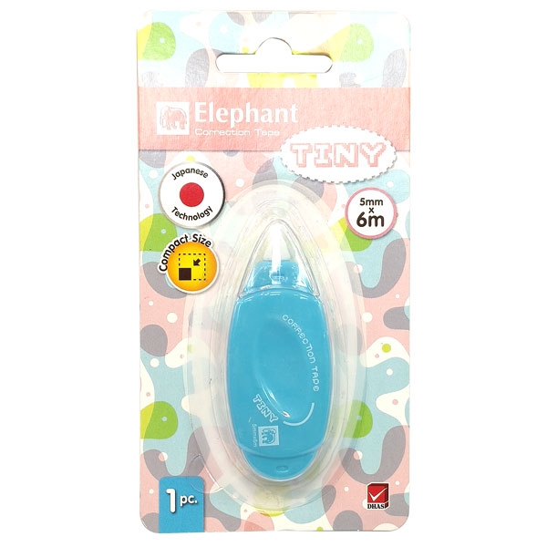 Bút Xóa Kéo Elephant Tiny 5mm x 6m - Mẫu 3 - Xanh Dương