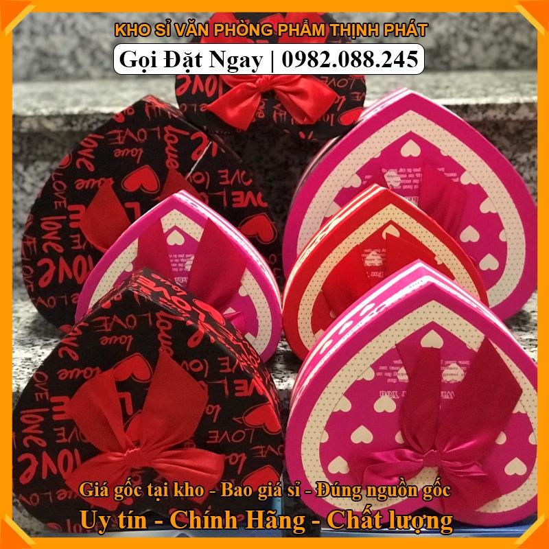Hộp hình trái tim đính nơ các size