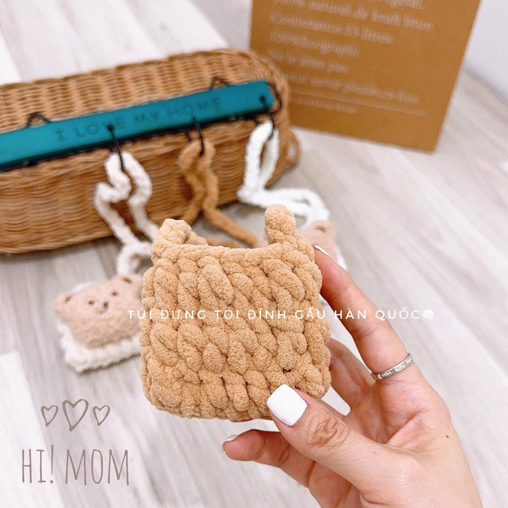 Túi đựng tỏi có đính hình gấu xù phong cách Hàn Quốc cho bé yêu.