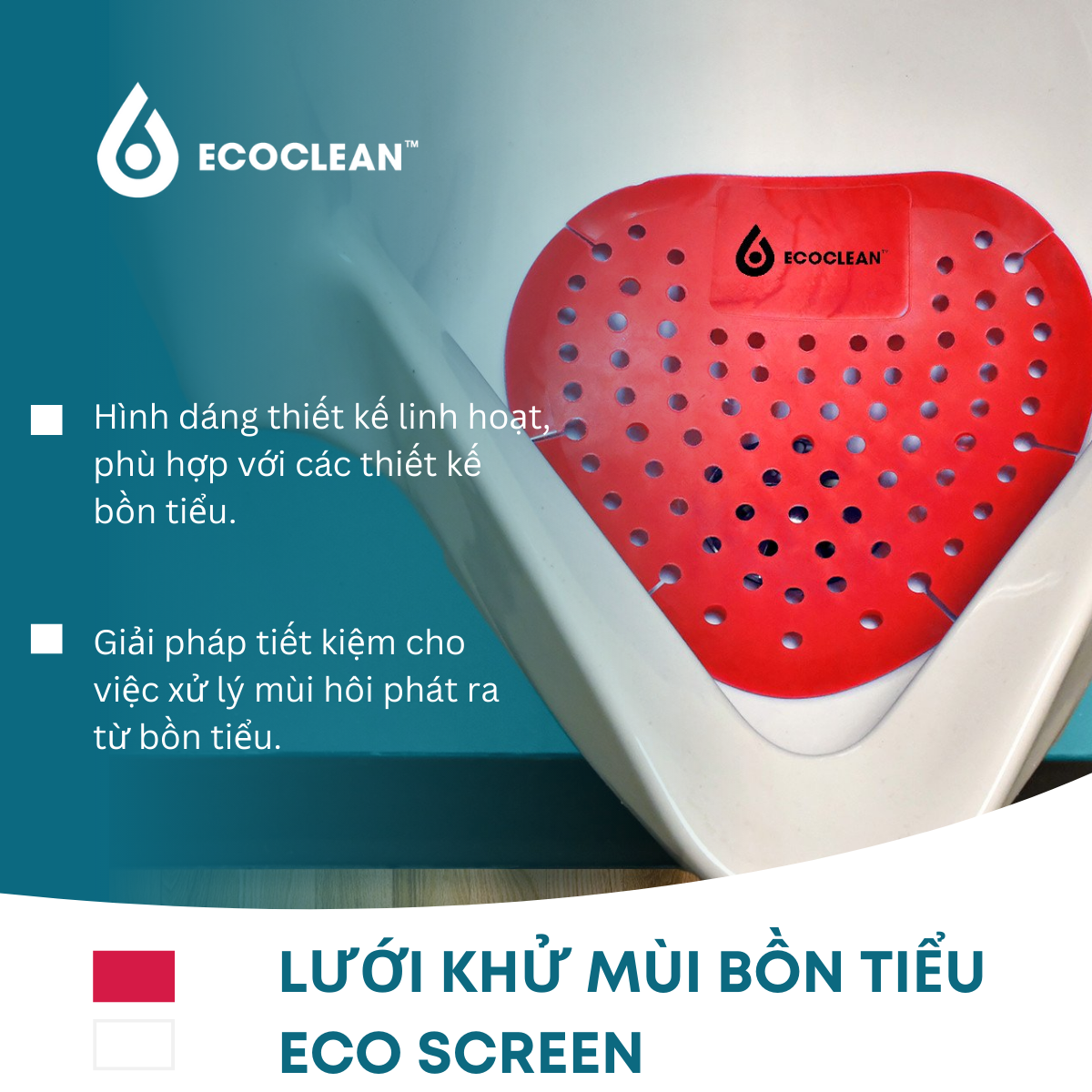 Lưới Khử Mùi Bồn Tiểu Nam, Khử Mùi Nhà Vệ Sinh - Ecoclean - Eco Screen