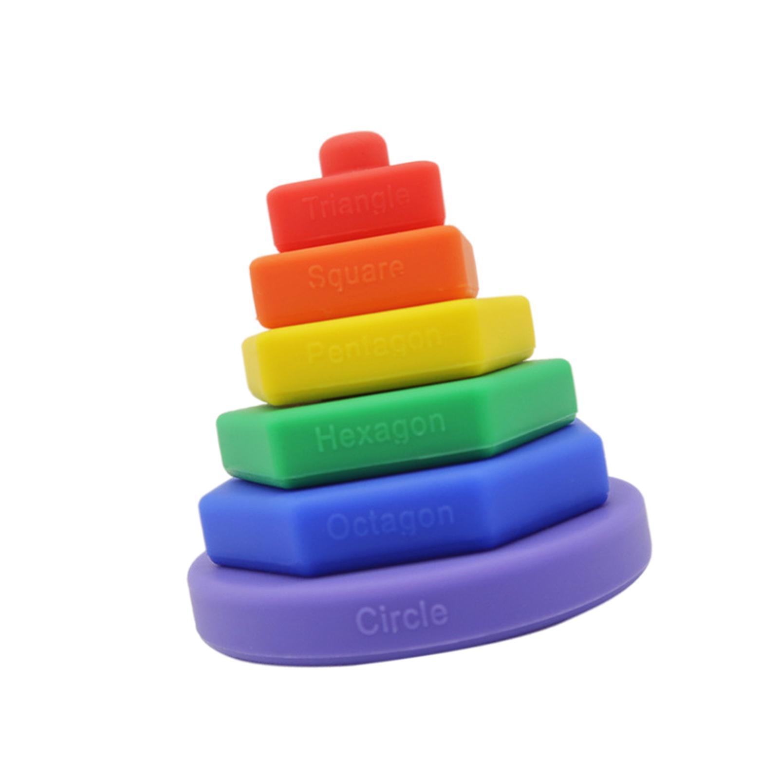 Rainbow Teething Stacking  Learning Game Teether  6+ Months