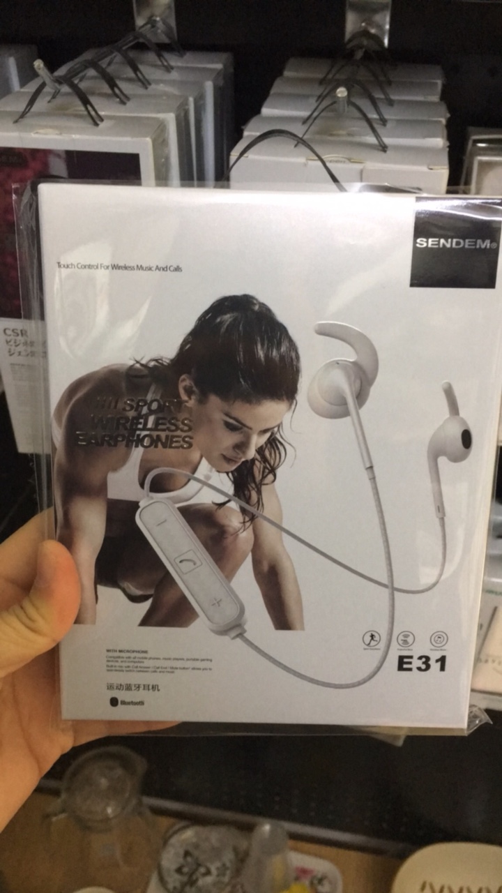 Tai Nghe thể thao kim loại Bluetooth SENDEM E31 - chống nước - cách âm tốt - Hàng chính hãng