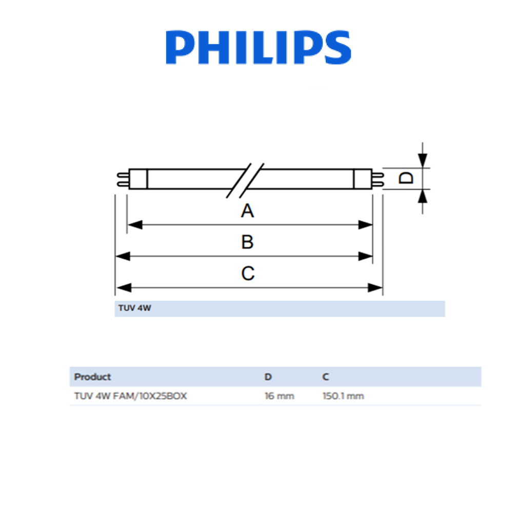 Đèn PHILIPS diệt khuẩn TUV 4W