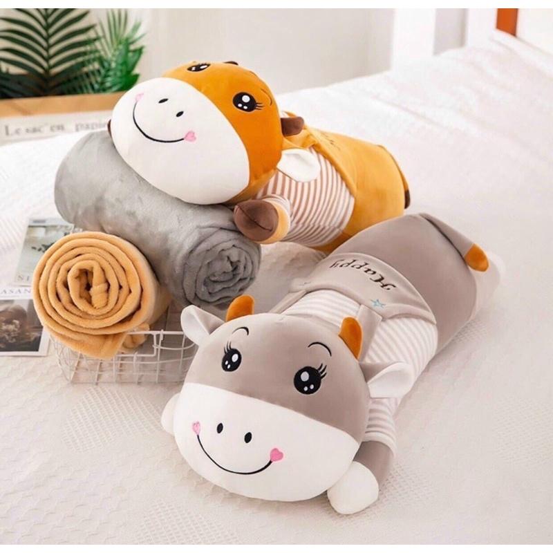 Bộ chăn kèm gấu bông 2 trong 1 dễ thương