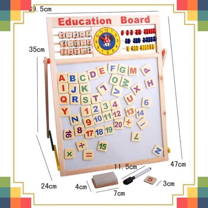 Bảng Học Chữ Cho Bé, Bảng Học 2 Mặt Có Bộ Số Và Chữ Cái Gắn Nam Châm