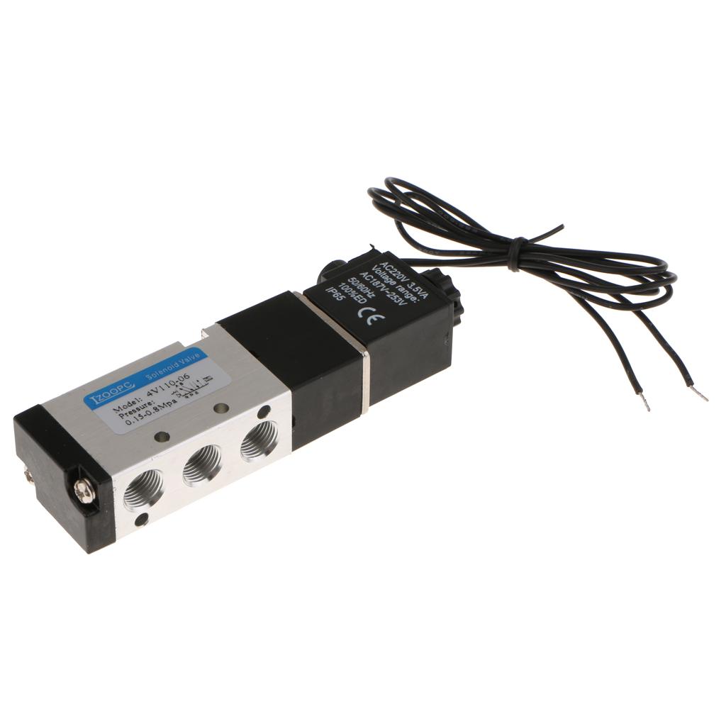 4V220-08 DC220V Van Điện Từ 5 Cổng 2 Vị Trí 5/2 Cách Bằng Khí Nén Không Khí Điều Khiển 1/4 ''Bspt Chống Áp Lực