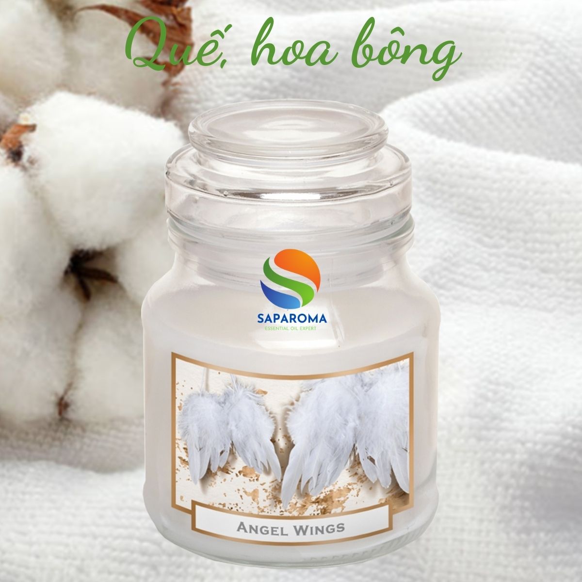 Hũ nến thơm tinh dầu Bartek Angel Wings 130g QT5412 - quế, hoa bông, nến thơm khử mùi, nến trang trí, thơm phòng, thư giãn, khử mùi (giao mẫu ngẫu nhiên)