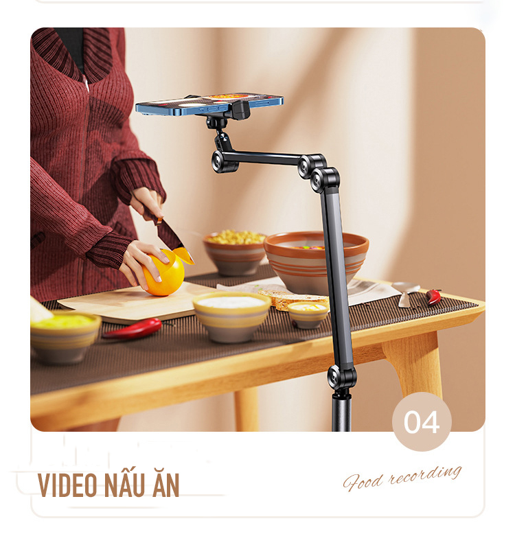 Giá đỡ cho iPad để sàn livestream, giải trí, chụp ảnh đa năng Zaki - Hàng Chính Hãng
