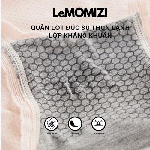 COMBO 5 TRUNG TÍNH - Quần Lót Nữ Đúc Su cao cấp thun lạnh không đường may kháng khuẩn LeMOMIZI Size M-XXL dscombo5