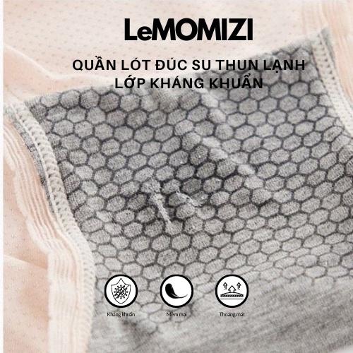 COMBO 6 TRUNG TÍNH - Quần Lót Nữ Đúc Su cao cấp thun lạnh không đường may kháng khuẩn LeMOMIZI Size M-XXL dscombo5