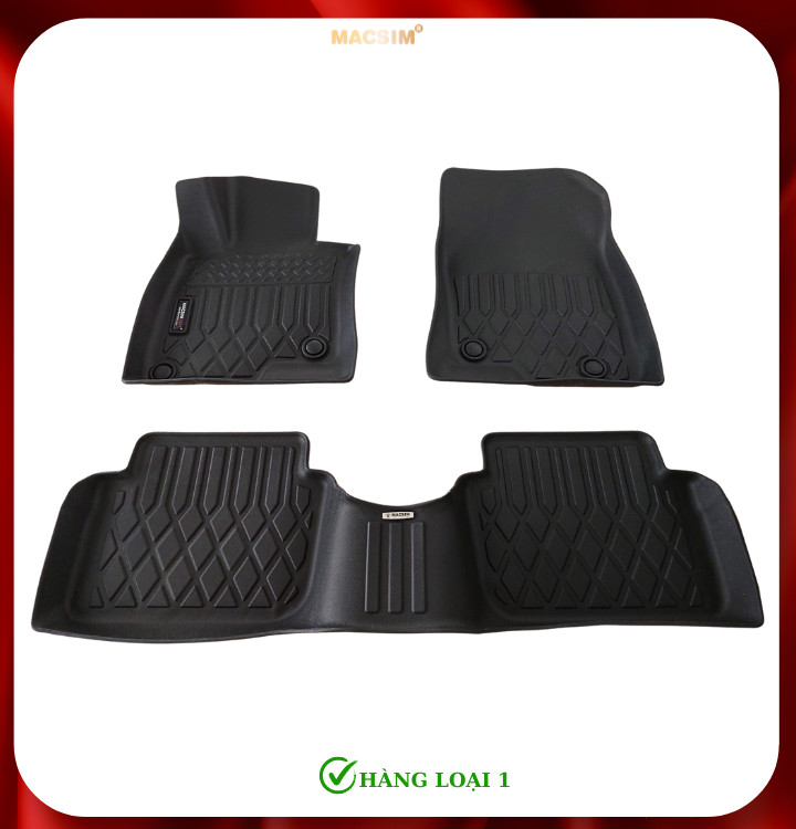 Thảm lót sàn xe ô tô Mazda 3 2014-2019 (sd) Nhãn hiệu Macsim chất liệu nhựa TPE cao cấp màu đen