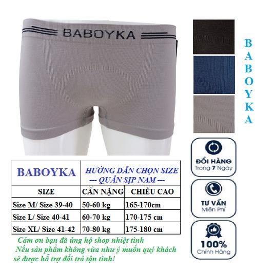 COMBO 3 Quần Lót Nam Sịp Đùi Nam Chất Bambo Thương Hiệu BABOYKA Thoáng Mát Khi Mặc, Co Giãn 4 Chiều