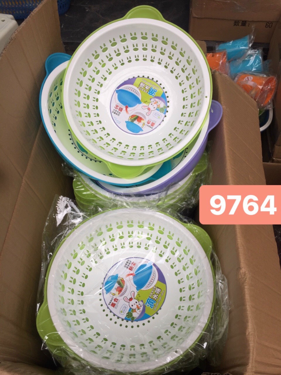 Bộ chậu rổ rửa rau củ quả nhựa cao cấp có rãnh đổ nước - TH17